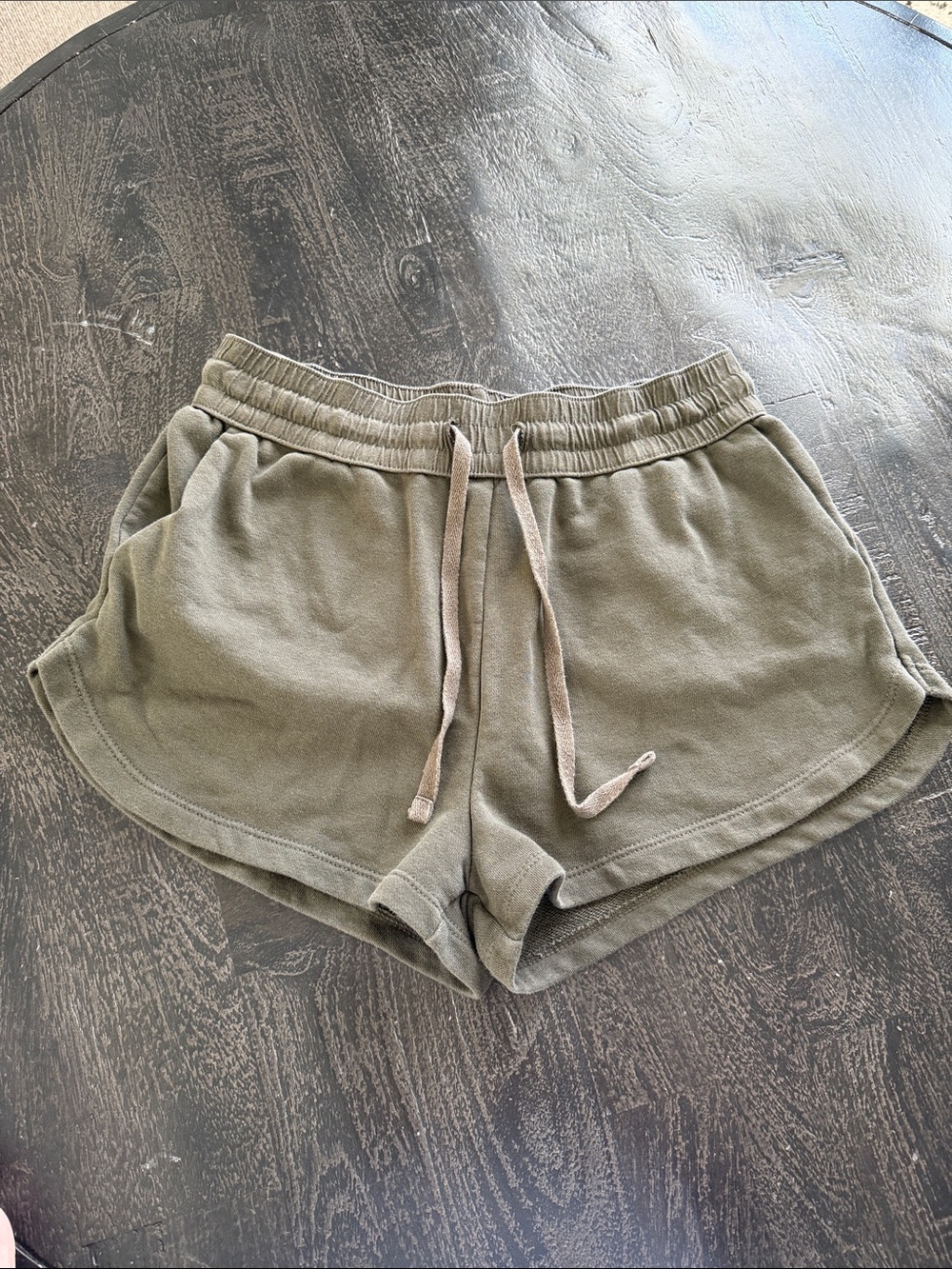 H&M Olive Green Drawstring Athletic Shorts
